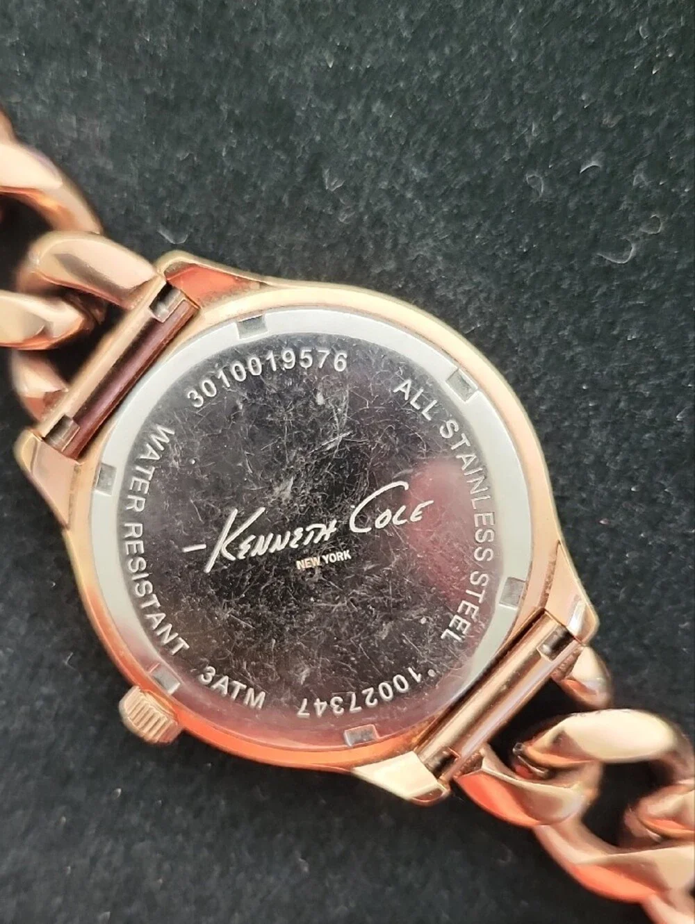 Kenneth Cole NY Rose Gold Cuban Chain Link Watch 10027347